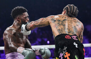 Gervonta Davis retained his WBA lightweight world title with a brutal eighth round knockout over Frank Martin in Las Vegas Photo Credit: Esther Lin/ Premier Boxing Champions