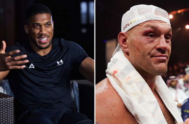 Anthony Joshua has downplayed Tyson Fury’s chances of fighting Oleksandr Usyk in their rematch on December 21. Photo credit: Mark Robinson/Matchroom Boxing/Stephen Dunkley/Queensberry Promotions