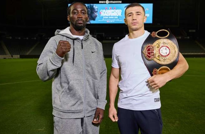 Crawford challenges light middleweight champ Israil Madrimov this weekend (Photo Credit: Matchroom)