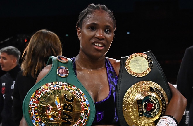 Dubois secured the WBC interim lightweight title. Photo: Lawrence Lustig/BOXXER