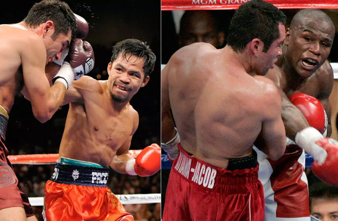 De La Hoya was beaten by both Mayweather and Pacquiao Photo Credit: Jae C. Hong / Associated Press; Robert Gauthier / Los Angeles Times