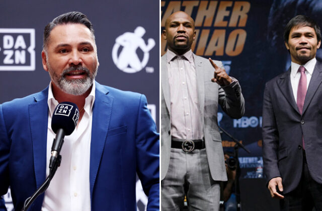 Oscar De La Hoya insists Manny Pacquiao would have beaten Floyd Mayweather Jr in their primes Photo Credit: Golden Boy Promotions / Cris Esqueda/Esther Lin/SHOWTIME