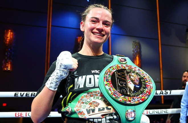 Nicolson defends the WBC title she won in April. Photo: Ed Mulholland/Matchroom