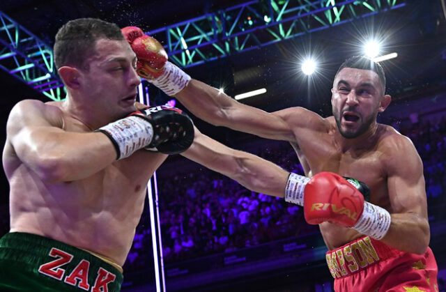 Callum Simpson beat Zak Chelli to become British and Commonwealth super middleweight champion in Barnsley Photo Credit: Lawrence Lustig/BOXXER