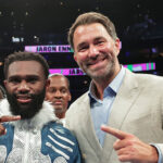 Eddie Hearn has called out the welterweight world champions for not unifying with Jaron Ennis Photo Credit: Melina Pizano/Matchroom