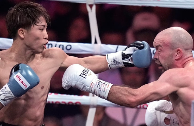 Doheny withdrew in the seventh round of his fight with Inoue due to an injury. ​​Photo: Hiro Komae/AP