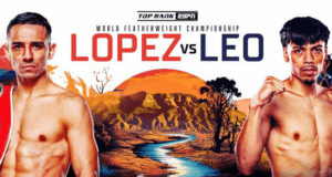 Lopez defends his world title against former champion Leo (Poster - Top Rank)