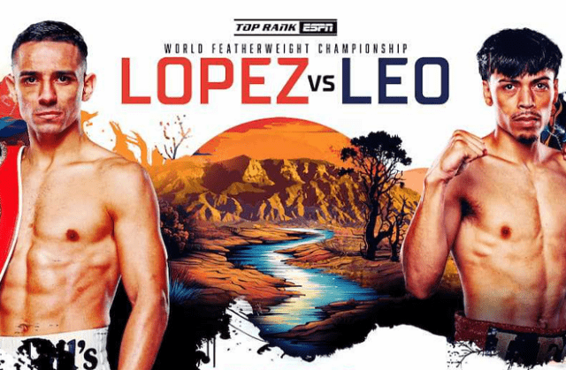 Lopez defends his world title against former champion Leo (Poster - Top Rank)