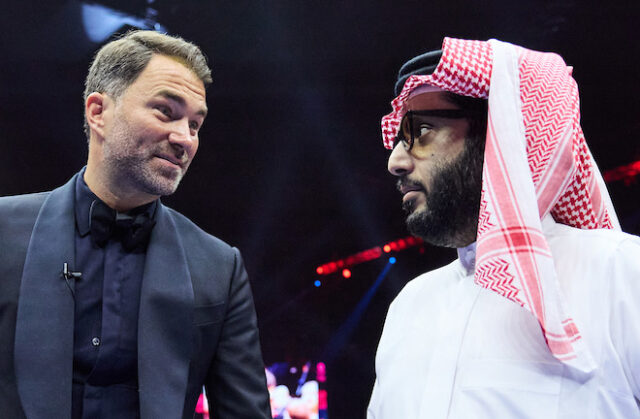 Eddie Hearn opened up about his awkward first encounter with Turki Alalshikh. Photo: Mark Robinson/Matchroom Boxing