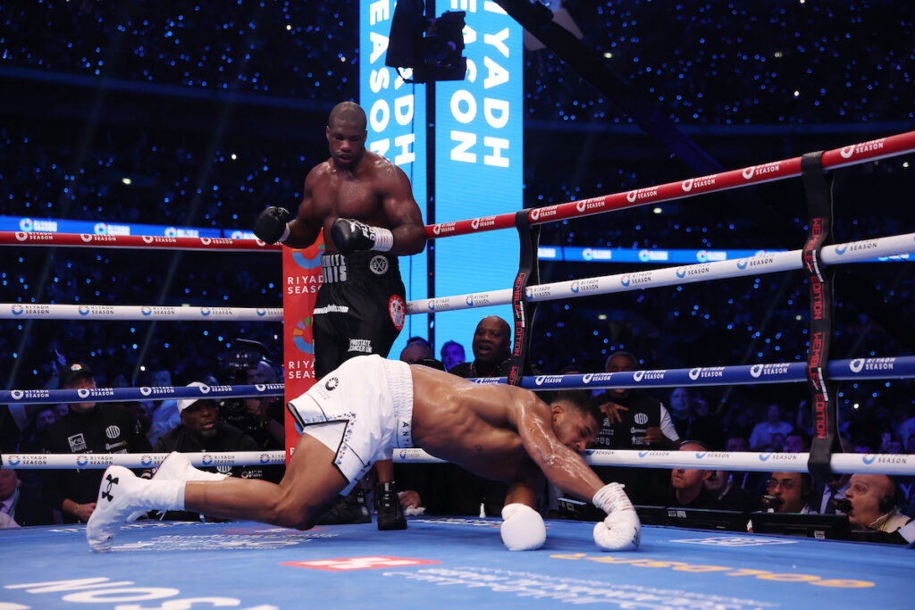 Joshua was stopped in a dramatic fifth round by Dubois (Photo Credit: Mark Robinson Matchroom Boxing)