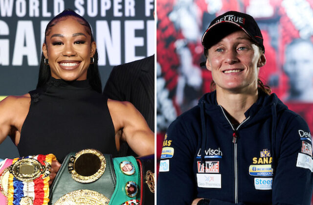 Alycia Baumgardner defends her super featherweight world titles against Delfine Persoon on Friday in Atlanta Photo Credit: Ed Mulholland/ Mark Robinson/Matchroom