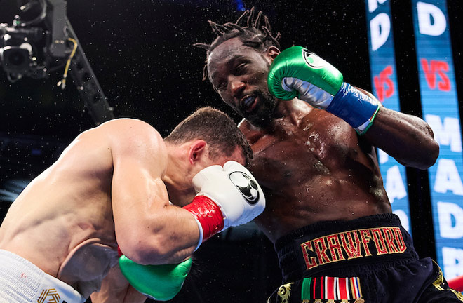 Crawford defeated Madrimov in August to become WBA super welterweight champion. Photo: Mark Robinson Matchroom Boxing