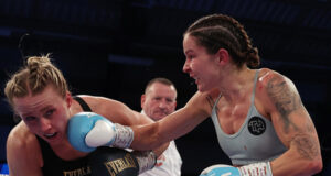 Terri Harper overcame Rhiannon Dixon to capture the WBO lightweight world title in Sheffield on Saturday Photo Credit: Mark Robinson Matchroom Boxing