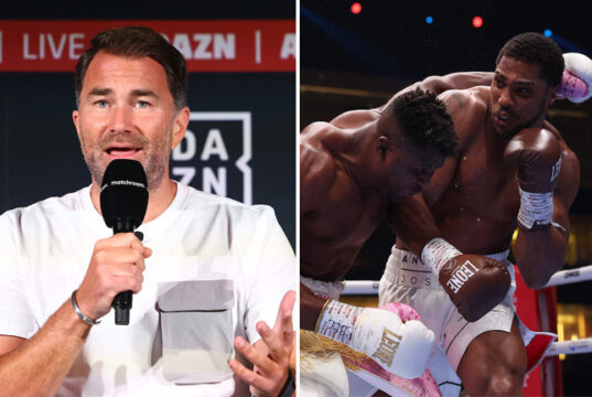 Eddie Hearn has warned Daniel Dubois he could suffer a similar fate to Francis Ngannou when he faces Anthony Joshua at Wembley Stadium on Saturday Photo Credit: Ed Mulholland/Mark Robinson/Matchroom