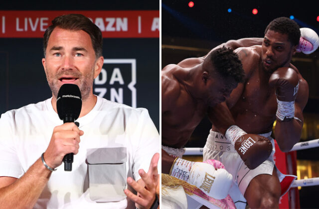 Eddie Hearn has warned Daniel Dubois that he could face a similar fate to Francis Ngannou when he faces Anthony Joshua at Wembley Stadium on Saturday. Photo: Ed Mulholland/Mark Robinson/Matchroom