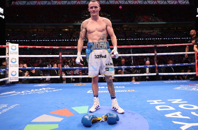 Warrington has seemingly retired following his defeat to Cacace (Photo: Mark Robinson Matchroom Boxing)