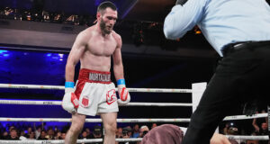 Bakhram Murtazaliev retains 154-pound world title with third-round stoppage of Tim Tszyu. Photo Credit: Joseph Correa/ Premier Boxing Champions.