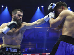 Artur Beterbiev edged past Dmitry Bivol to become the undisputed light heavyweight champion in Riyadh on Saturday Photo Credit: Mikey Williams/Top Rank