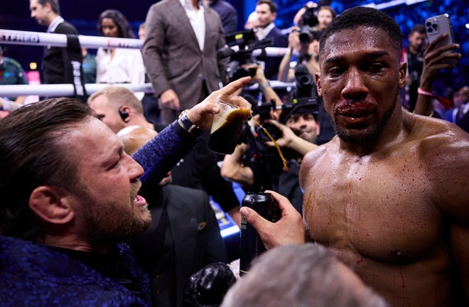 McGregor was a big supporter of Joshua. Photo: Mark Robinson Matchroom Boxing