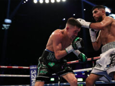 Shabaz Masoud beats Liam Davies on a split decision to become the new IBO super bantamweight belt. Photo Credit: Queensberry Promotions.