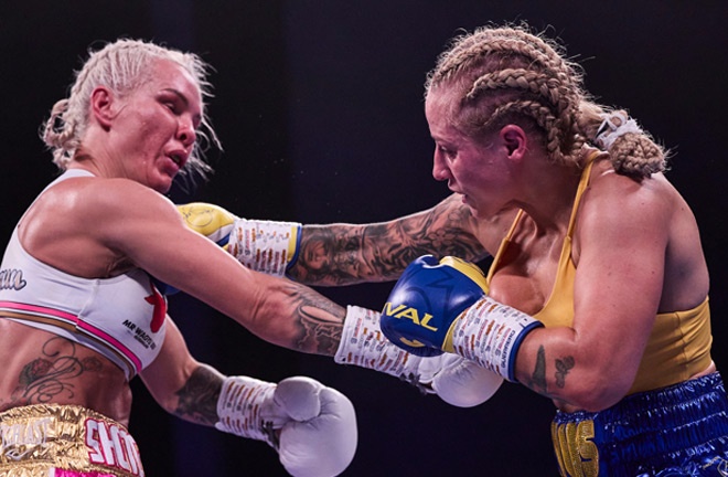 O'Connell was stopped by Australian rival Ebanie Bridges in December 2022. Photo: Mark Robinson Matchroom Boxing