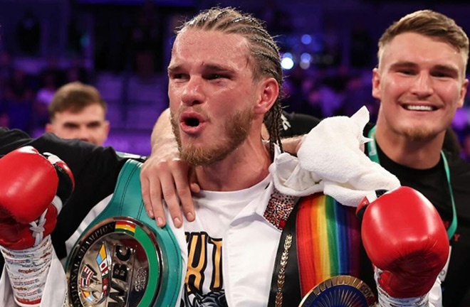 Rafferty celebrates his victory over Turner. Photo: Queensberry Promotions