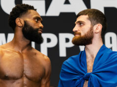 Jaron Ennis defends his IBF welterweight world title against Karen Chukhadzhian in Philadelphia on Saturday, live on DAZN Photo Credit: Ryan Hafey/Premier Boxing Champions