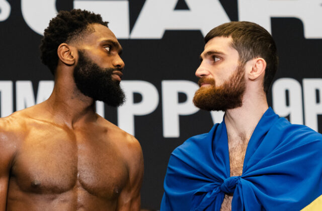 Jaron Ennis will defend his IBF welterweight world title against Karen Chukhadzhian on Saturday in Philadelphia, live on DAZN. Photo: Ryan Hafey/Premier Boxing Champions