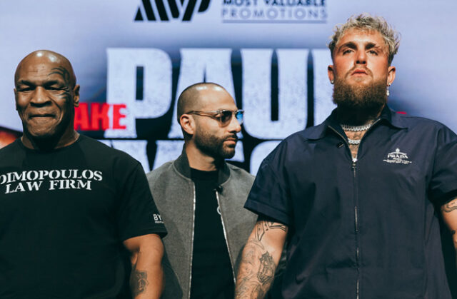 Jake Paul will face former undisputed heavyweight champion Mike Tyson on Friday at AT&T Stadium in Arlington, live on Netflix Photo: Amanda Westcott/Most Valuable Promotions