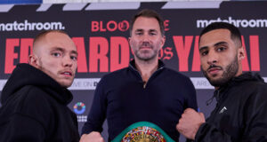 Sunny Edwards and Galal Yafai clash for the vacant WBC interim flyweight title in Birmingham on Saturday, live on DAZN Photo Credit: Mark Robinson Matchroom Boxing