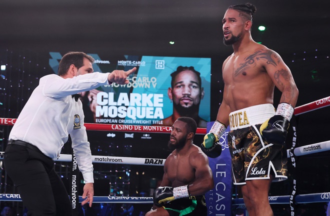 Clarke suffered his first professional defeat Photo Credit: Mark Robinson Matchroom Boxing