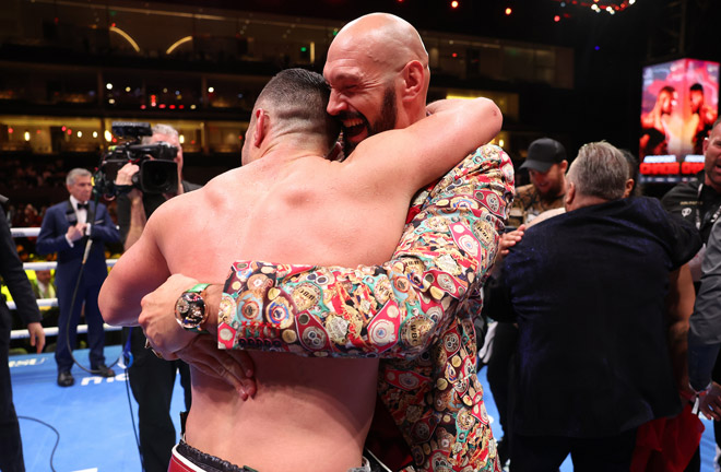 Fury congratulated Parker after his win over Zhang in March Photo Credit: Mark Robinson Matchroom Boxing