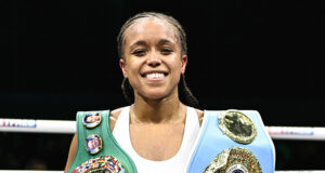 Natasha Jonas became the unified welterweight world champion with victory over Ivana Habazin in Liverpool on Saturday Photo Credit: Chris Dean/ Boxxer