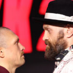 Usyk and Fury engaged in a lengthy face-off on Thursday Photo Credit: Leigh Dawney/Queensberry Promotions