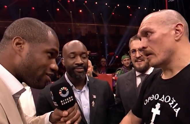 Dubois attacked Usyk's post-fight interview, calling for a rematch. Photo: TNT Sports