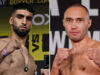 Adam Azim tackles Sergey Lipinets at the OVO Arena in Wembley on Saturday Photo Credit: Lawrence Lustig/BOXXER/Esther Lin