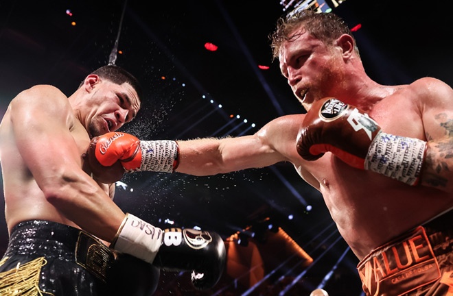 Canelo proved too much for Berlanga in September. Photo: Amanda Westcott/Matchroom