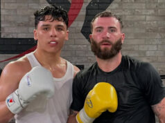 Junaid Bostan sparred Caleb Plant in Las Vegas in June Photo Credit: @jdbostan Instagram