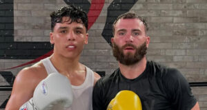 Junaid Bostan sparred Caleb Plant in Las Vegas in June Photo Credit: @jdbostan Instagram