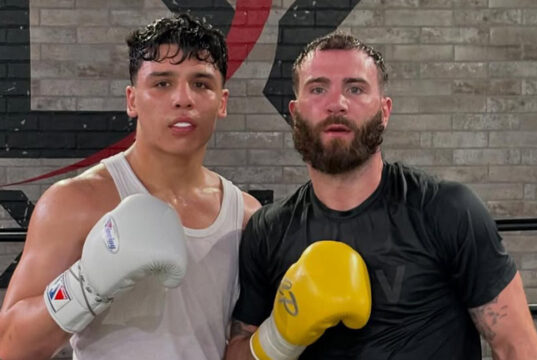 Junaid Bostan sparred Caleb Plant in Las Vegas in June Photo Credit: @jdbostan Instagram