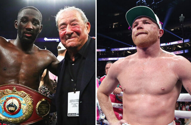 Bob Arum says he wouldn't rule out Terence Crawford in a fight with Canelo Alvarez Photo Credit: Mikey Williams/Top Rank/Ed Mulholland/Matchroom