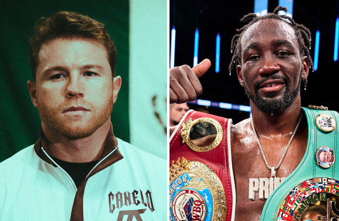 Canelo and Crawford are nearing an agreement for a September fight in Las Vegas. Photo: Amanda Westcott/Mark Robinson/Matchroom