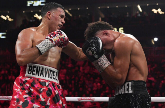 David Benavidez secured a unanimous decision win over David Morrell in Las Vegas Photo Credit: Premier Boxing Champions