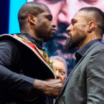 Dubois and Parker face-to-face ahead of their clash on February 22 Photo Credit: Mark Robinson Matchroom Boxing