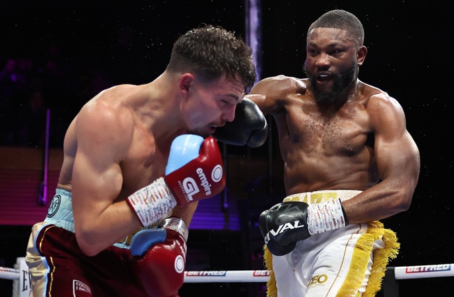 Osaze provided a raw test for the Liddard photo: Mark Robinson Matchroom Boxing