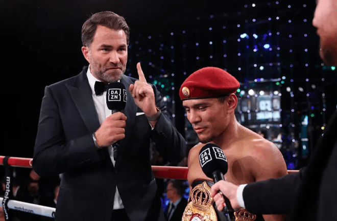 Hearn claims Inoue is turning Akhamdaliev (Image: Matchroom Boxing)