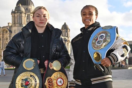 Lauren Price faces Natasha Jonas in a three-belt welterweight unification bout on March 7 at the Royal Albert Hall Photo Credit: Lawrence Lustig/BOXXER