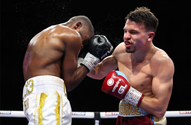 George Liddard defeated Derrick Osaze at points in the pulsating battle in Indigo at O2 Arena Photo Credit: Mark Robinson Matchroom Boxing