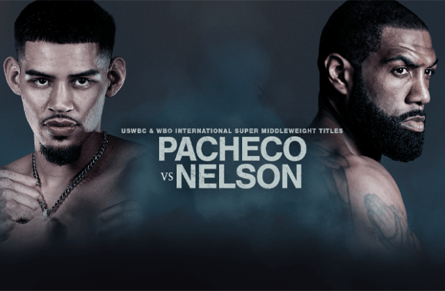 Pacheco and Nelson argue in Las Vegas (poster – Matchroom)