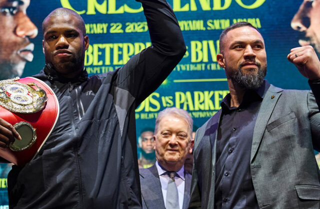 Fabio Wardley carefully watches Daniel Dubois vs Joseph Parker photo: Mark Robinson Matchroom Boxing